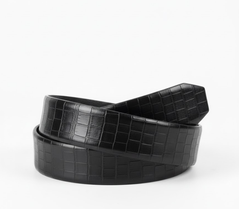 Imported Luxe Men Belt – Pattern Chocolate Black