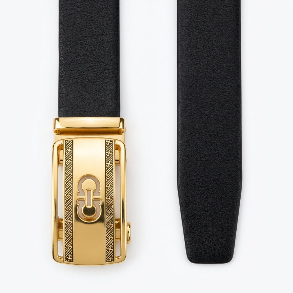 🖤 Premium Men's Automatic Leather Belt – Luxury Gold Edition