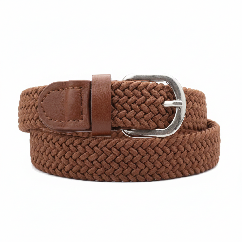 Kids Brown Elastic Belt – Premium Sialkot-Made Comfort Belt