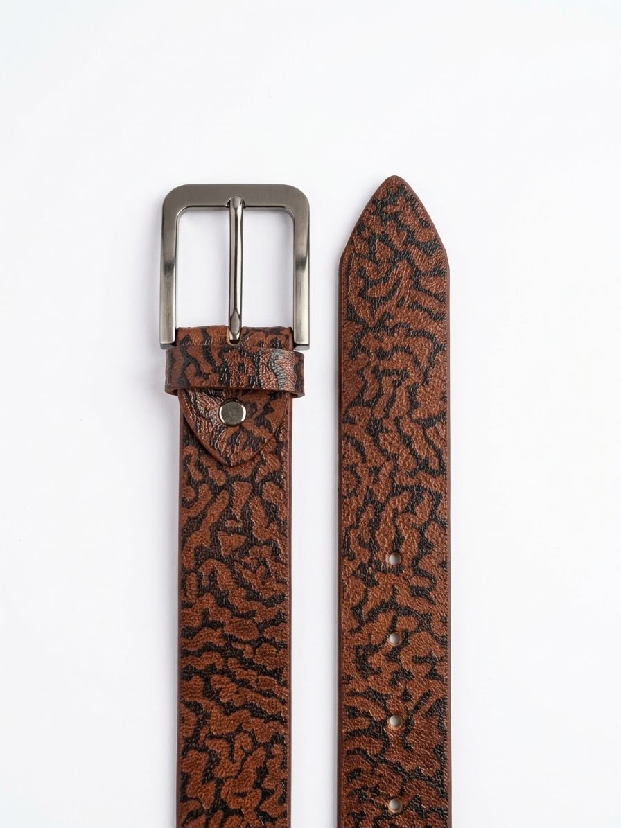 Premium Vintage Embossed Leather Belt for Men