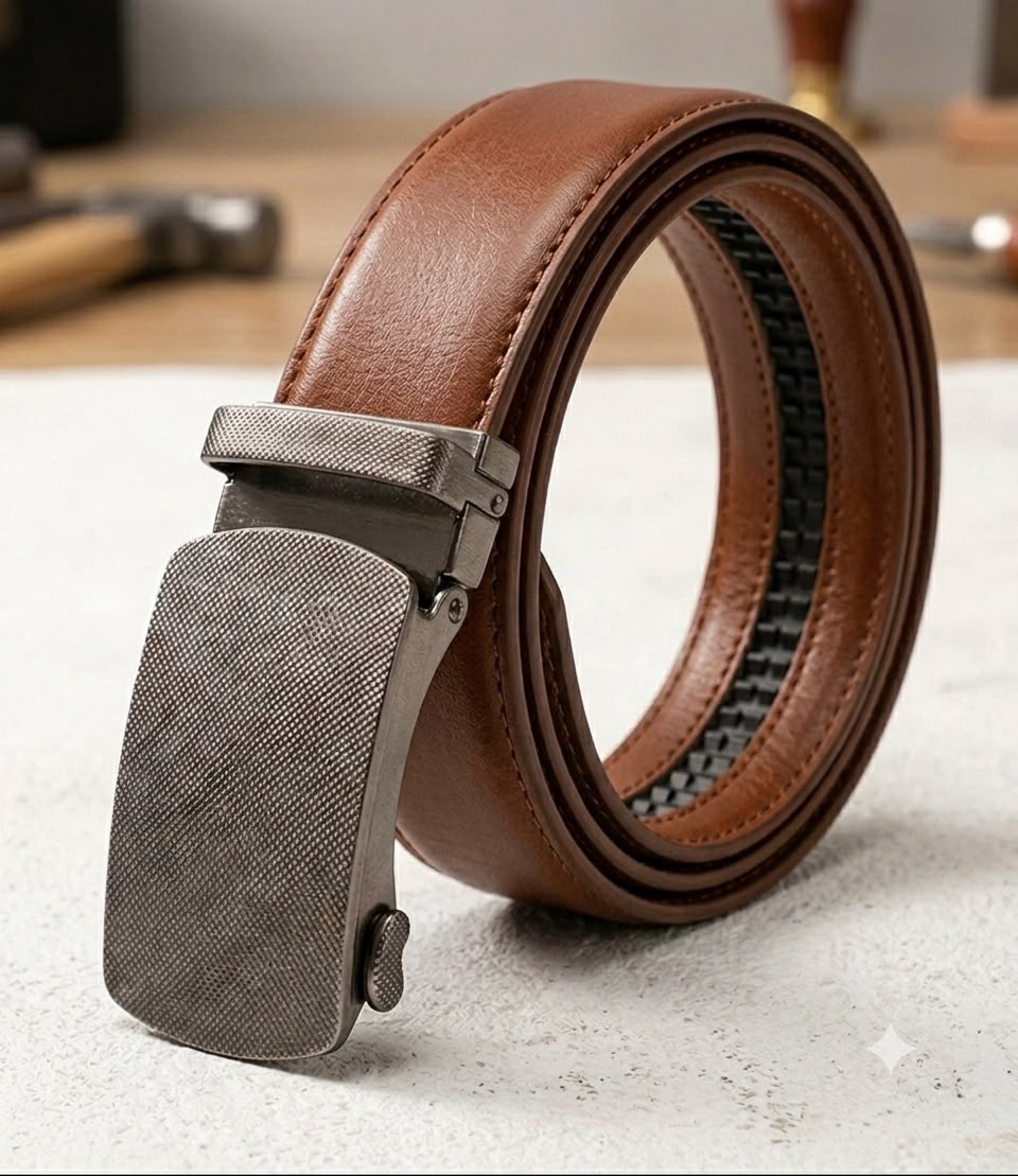 Premium Men's Auto Lock Belt-Brown