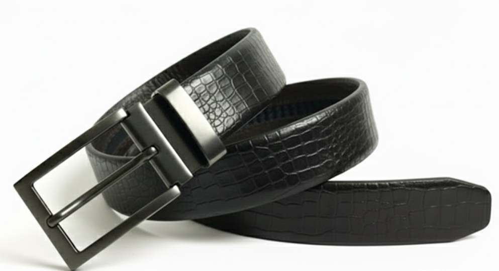 Imported Luxe Men Belt – Pattern Chocolate Black