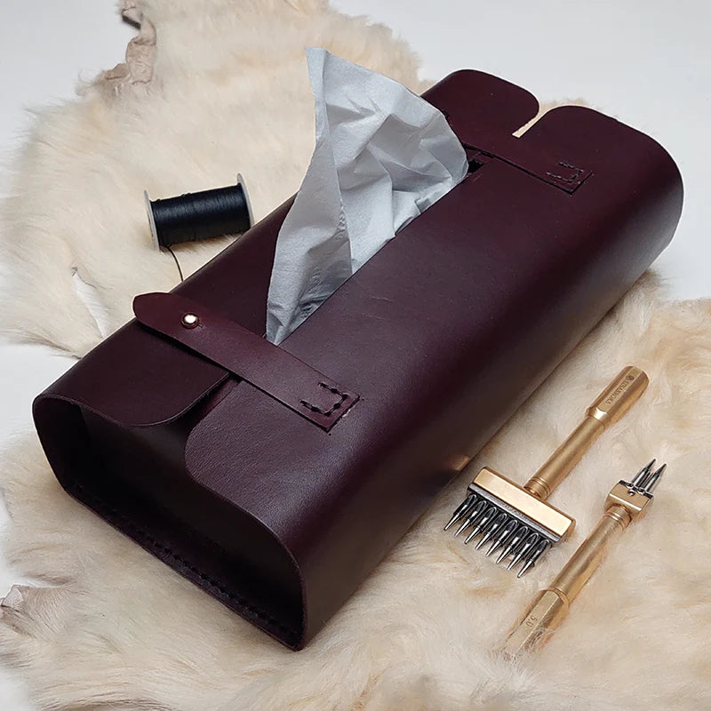 Premium Leather Tissue Box
