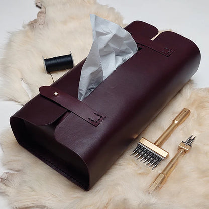 Premium Leather Tissue Box
