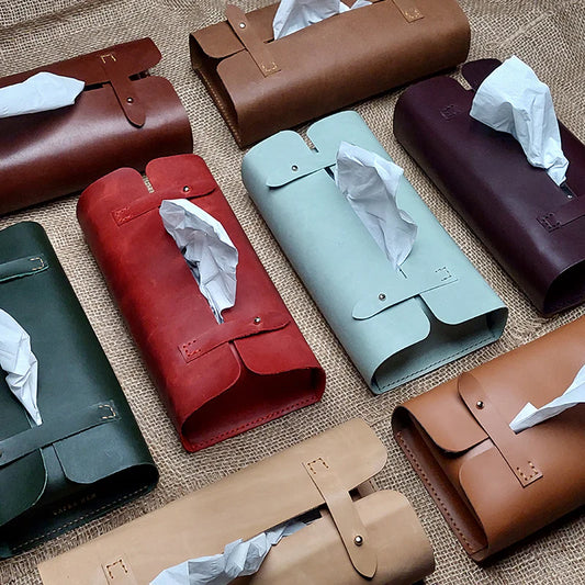 Premium Leather Tissue Box