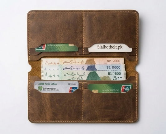 Premium Handcrafted Clipper Leather Long Wallet
