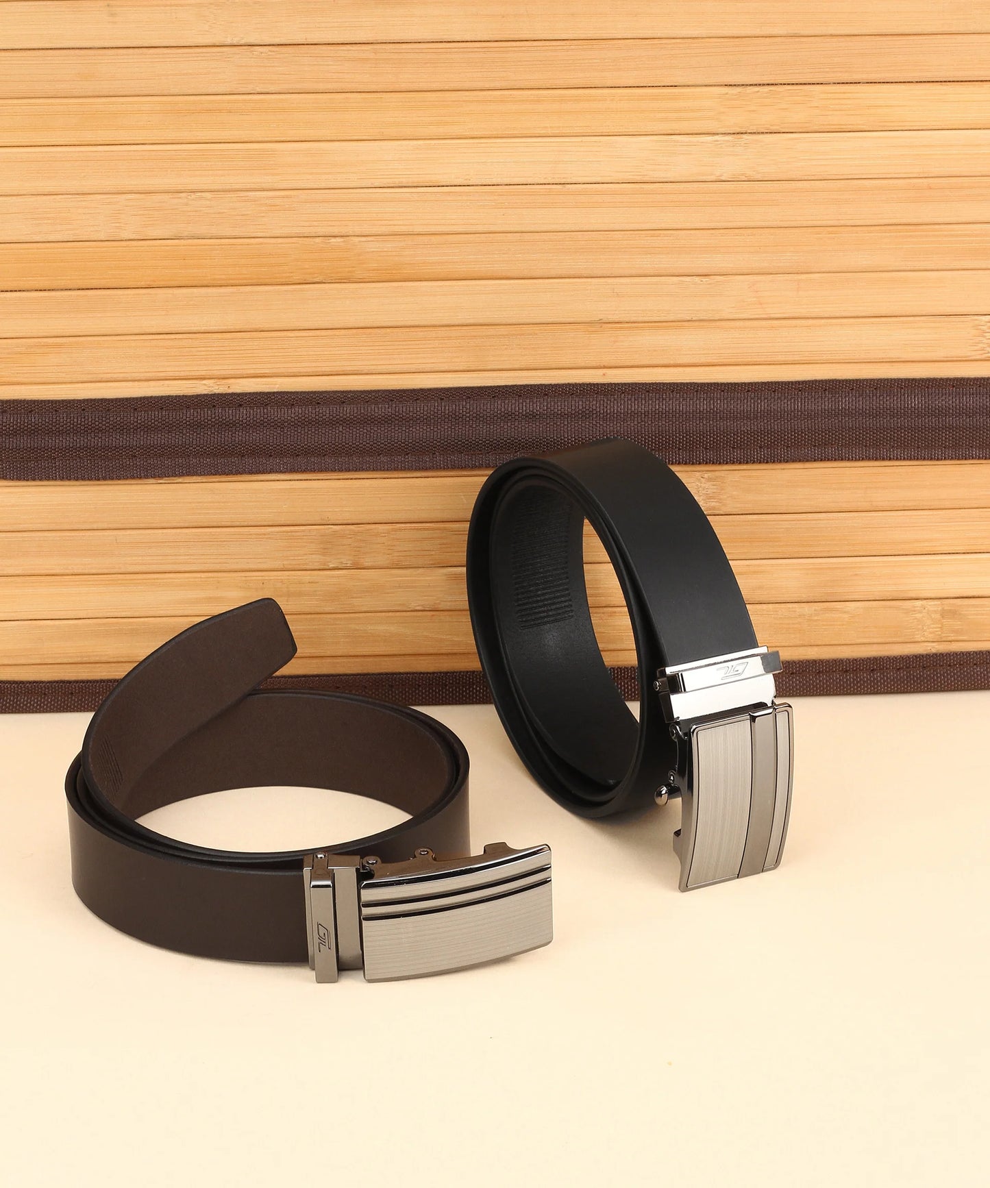 Premium Style Auto Lock Belt Brown Color
