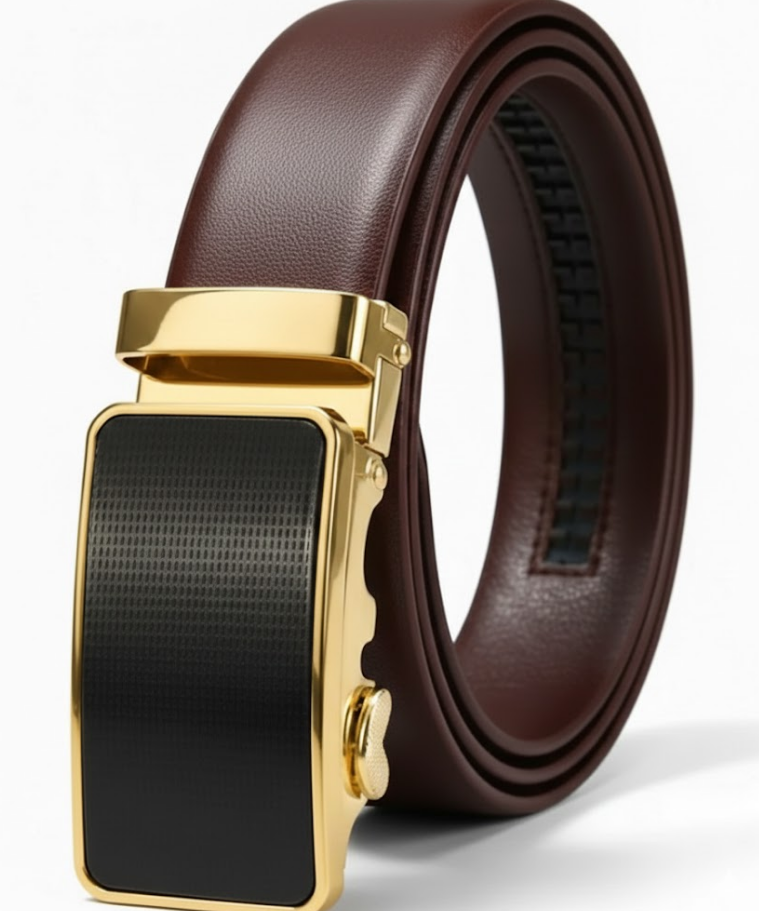 Elevate Your Style: Men's Premium Auto Lock Belt Brown