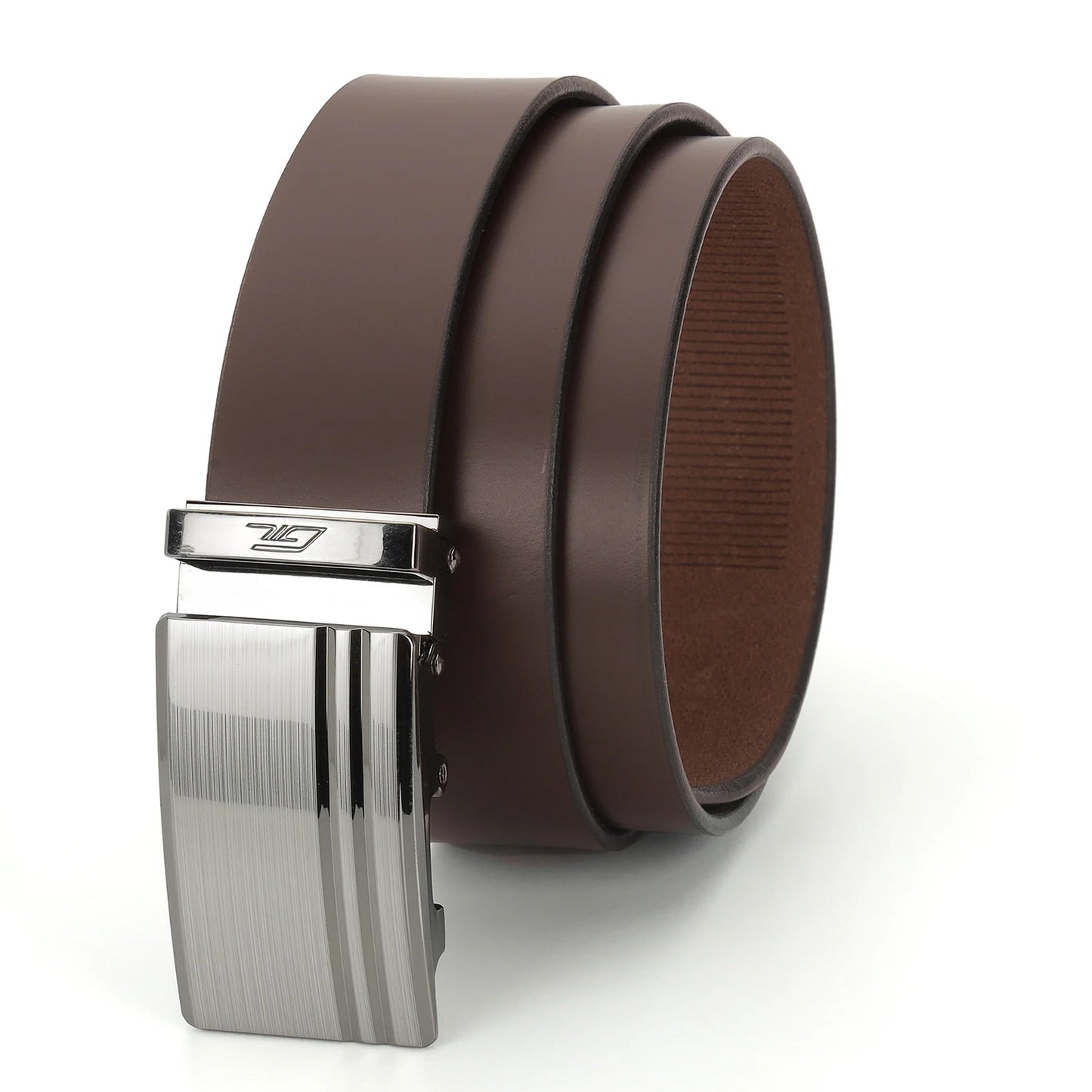 Premium Style Auto Lock Belt Brown Color