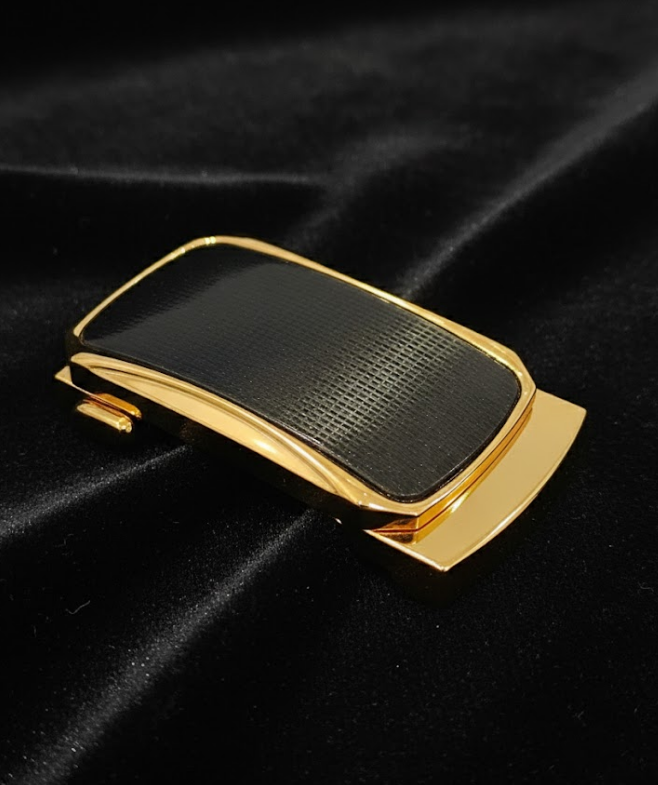 Premium Golden & Black Automatic Ratchet Buckle