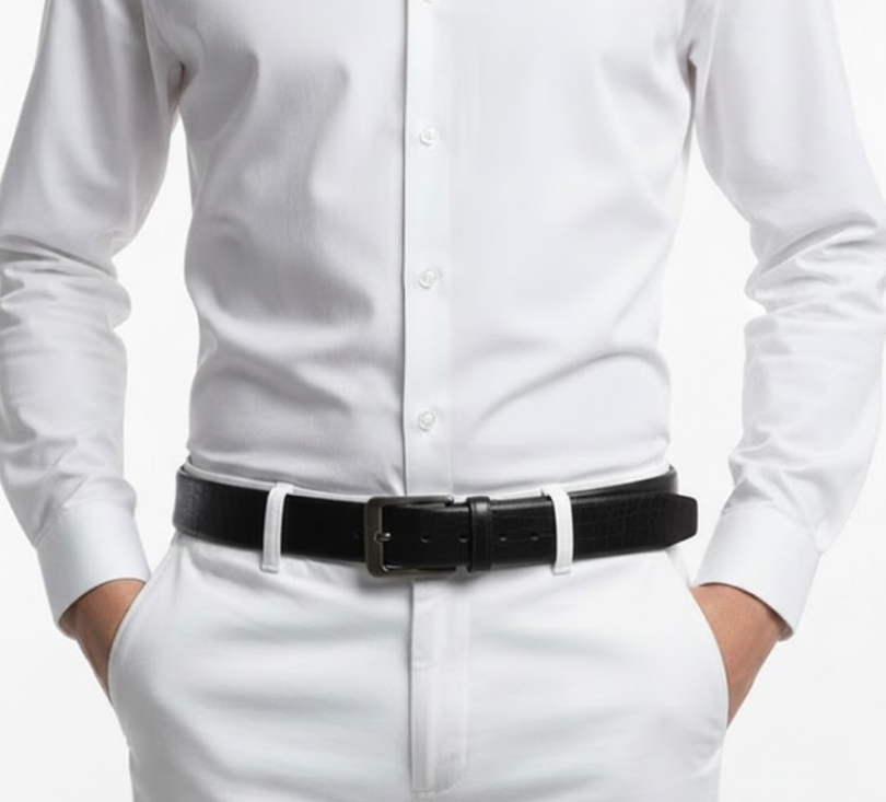 Imported Luxe Men Belt – Pattern Chocolate Black