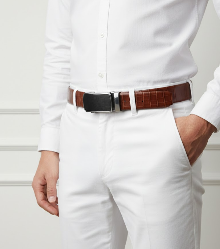 Premium Men’s Auto Lock Belt Ratchet Brown