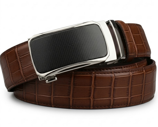 Premium Men’s Auto Lock Belt Ratchet Brown
