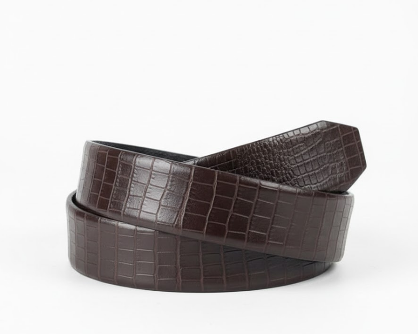 Imported Luxe Men Belt – Pattern Chocolate Brown