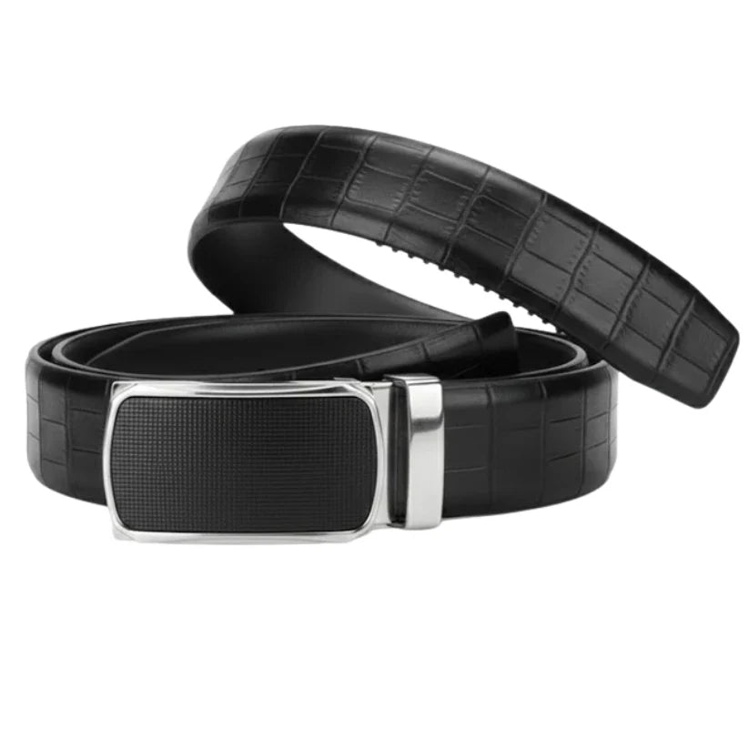 Auto Lock Brown Pattern Belt-Brown