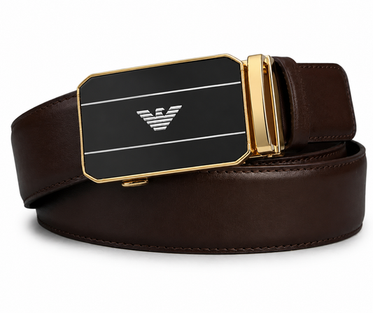 Elevate Your Style: Men's Premium Auto Lock Belt Brown