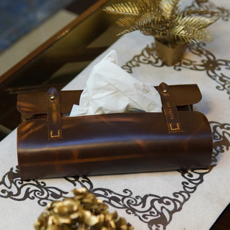 Premium Leather Tissue Box