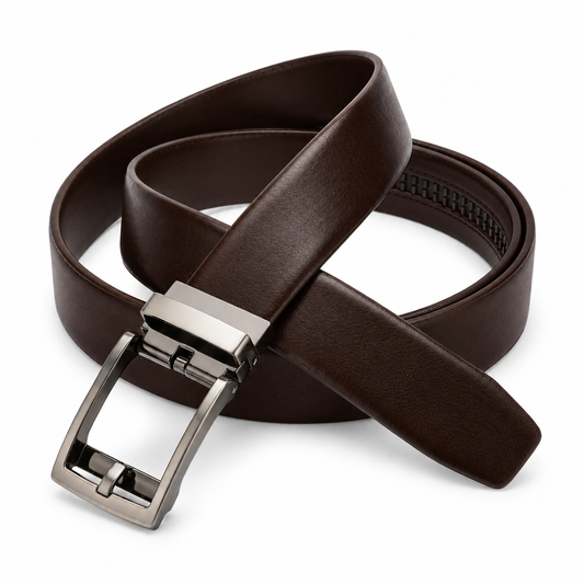 Premium Men's Formal Belt Auto Lock Belt Brown