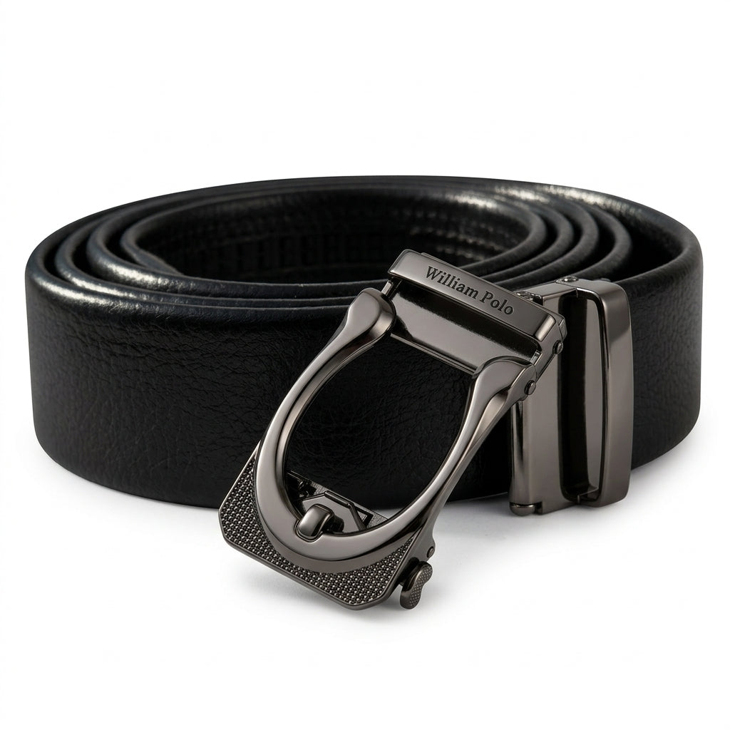 🖤 Premium Black Ratchet Belt – Luxury Gunmetal Buckle Edition