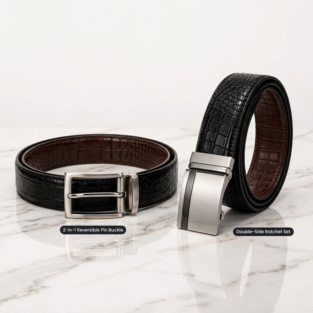 LUXURY COMBO DEAL: 2 PREMIUM PURE LEATHER BELTS 🔥