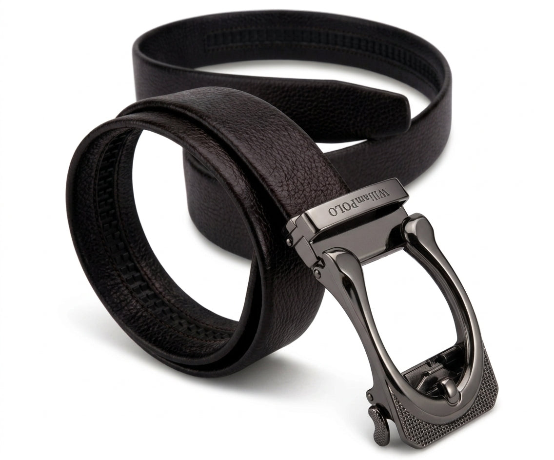 🖤 Premium Black Ratchet Belt – Luxury Gunmetal Buckle Edition