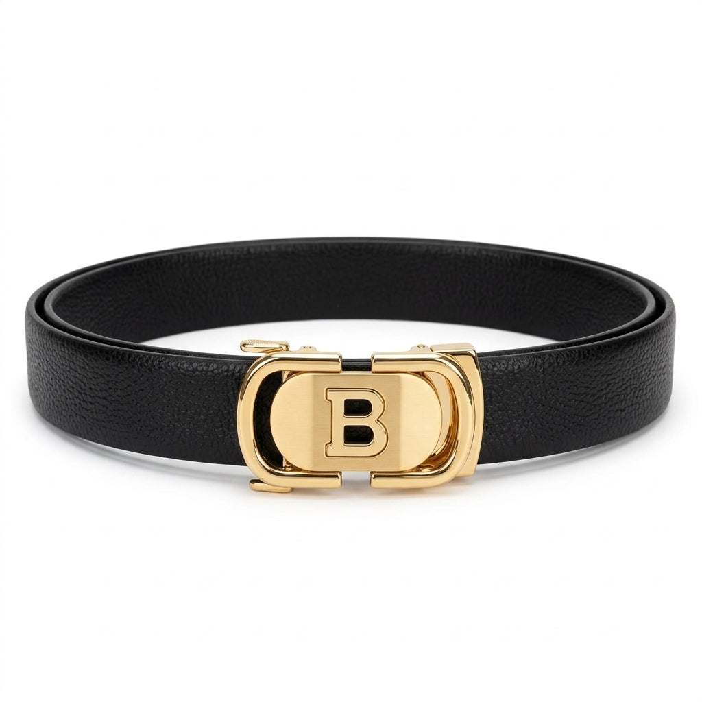 🖤 Premium Men's Automatic Leather Belt – Luxury Gold Buckle