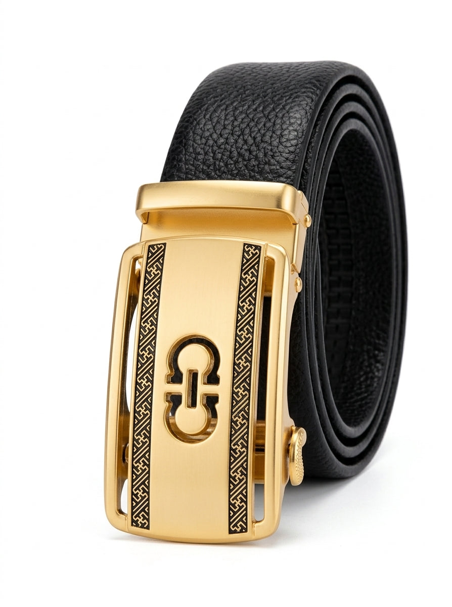 🖤 Premium Men's Automatic Leather Belt – Luxury Gold Edition