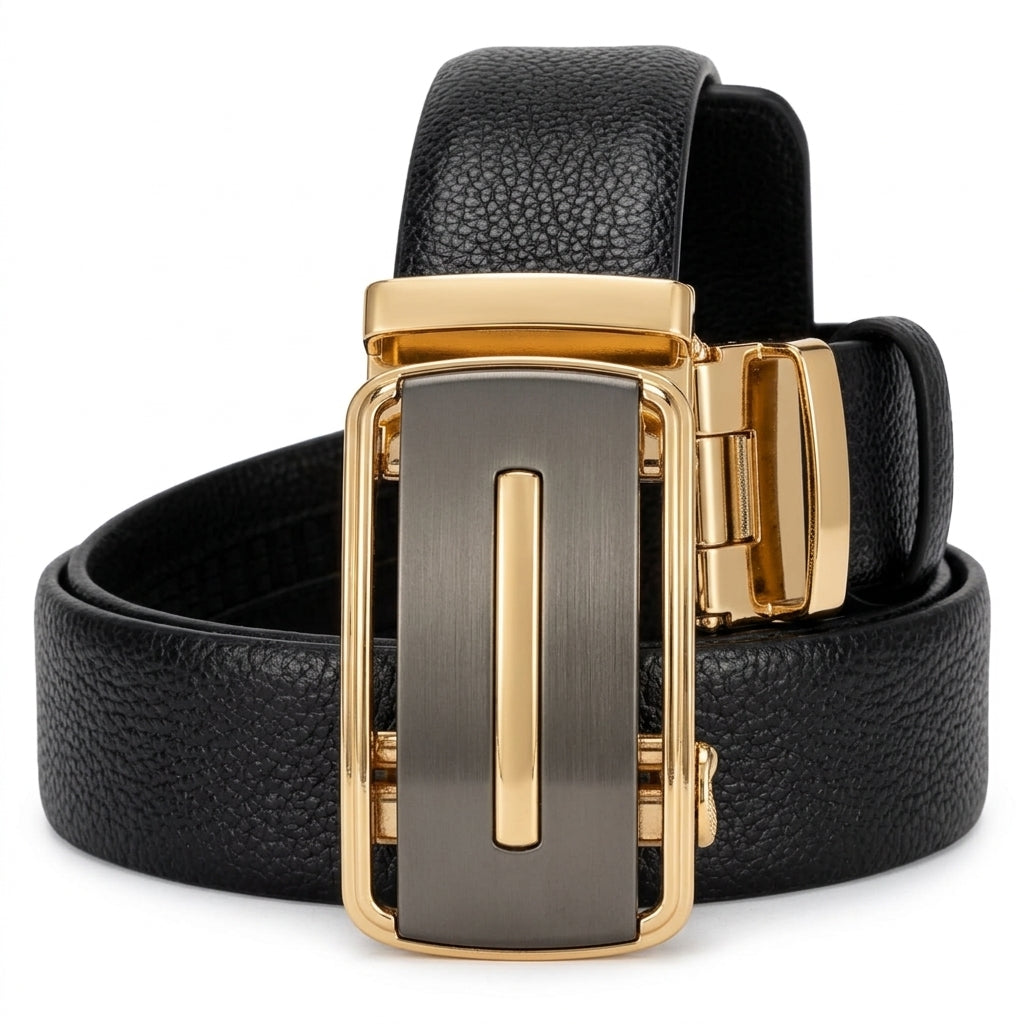 🖤 Premium Men's Automatic Leather Belt – Gold Edition