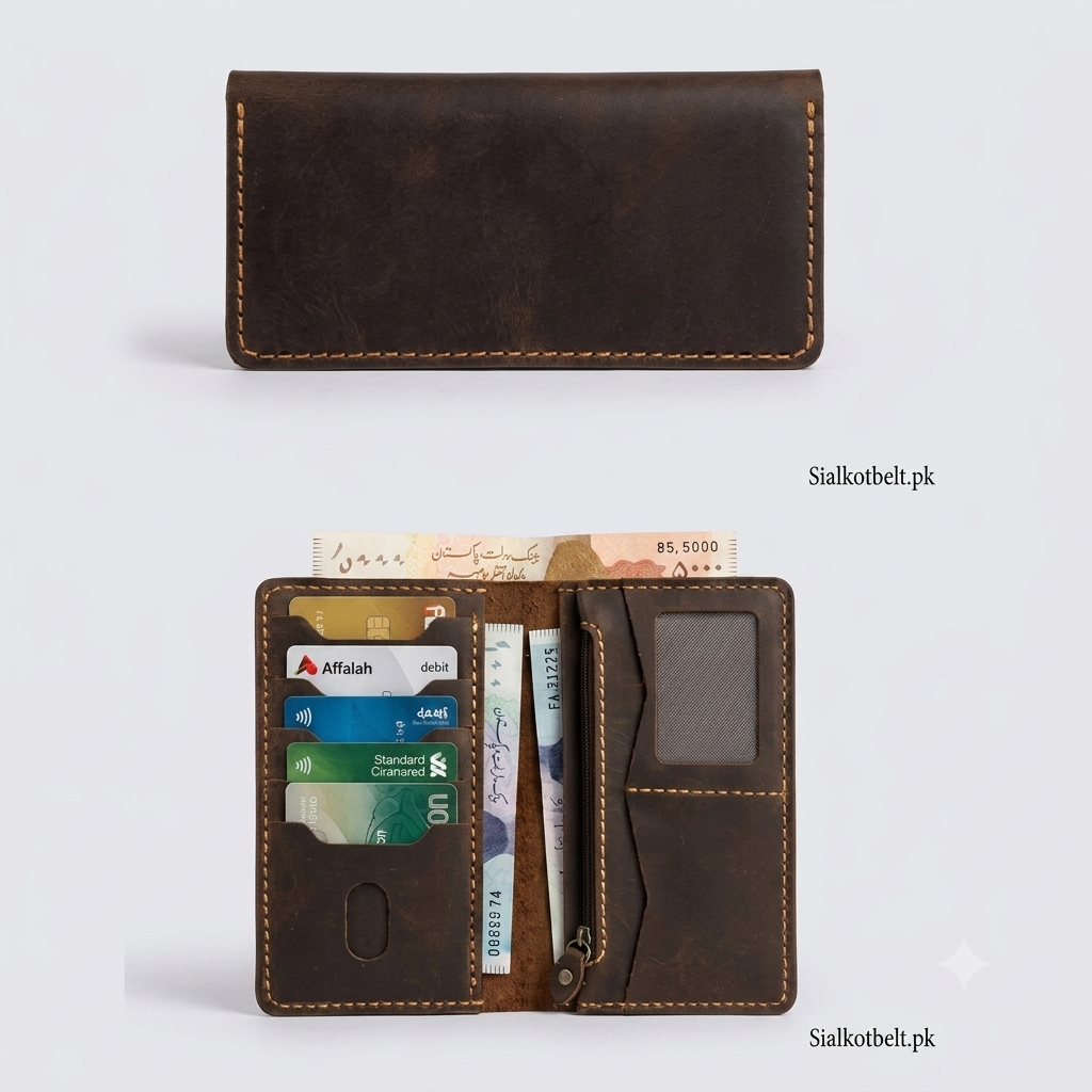 Genuine Clipper Leather Long Wallet