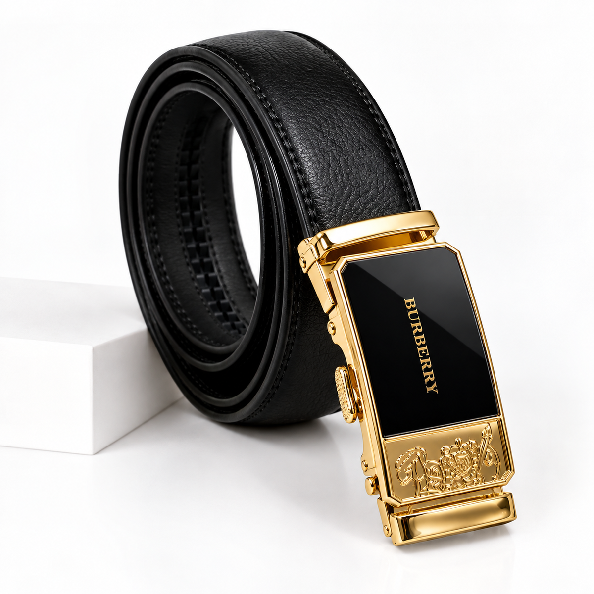 Premium Golden Automatic Belt Buckle for Men | Black & Gold Luxury Style