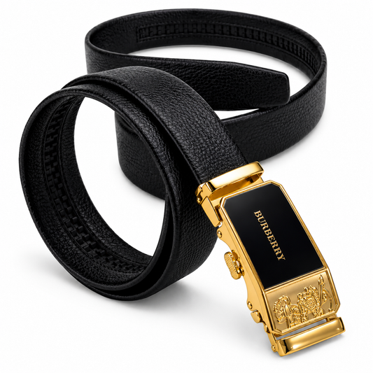 Premium Golden Automatic Belt Buckle for Men | Black & Gold Luxury Style