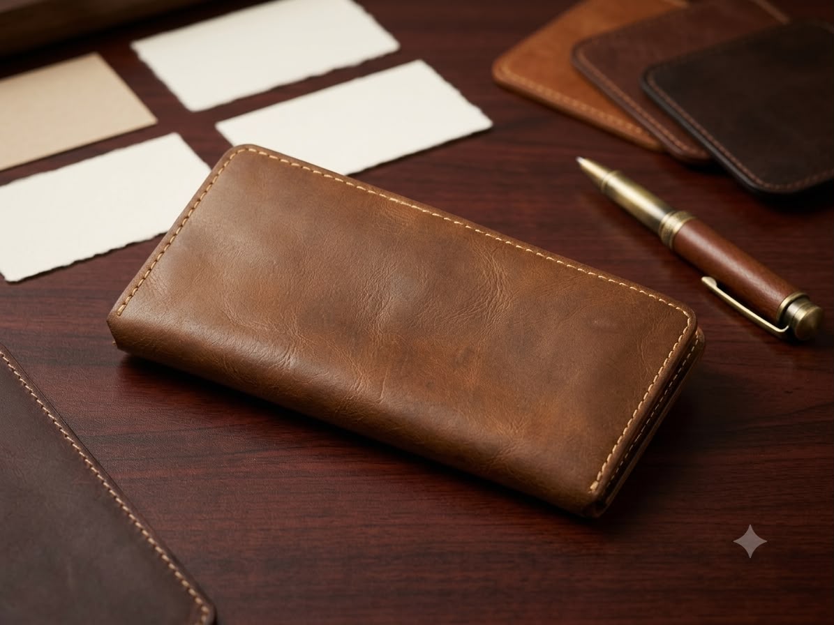 Premium Handcrafted Clipper Leather Long Wallet