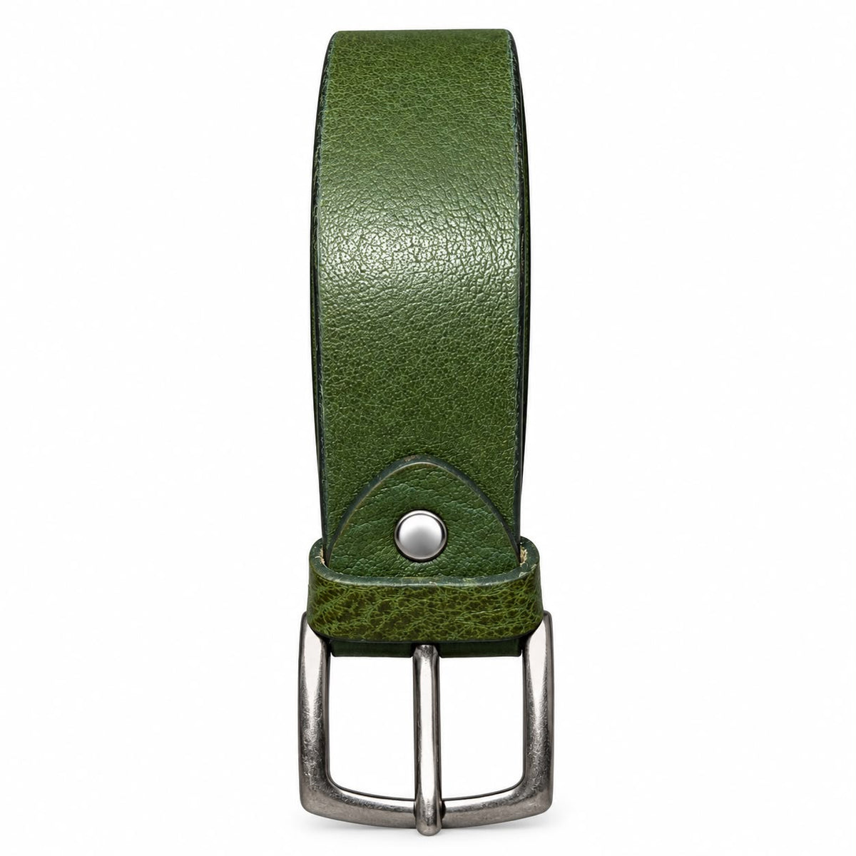 💚 Premium Olive Green Textured Leather Belt for Men