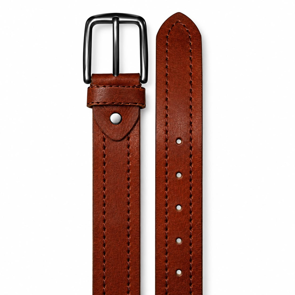 🤎 Premium Tan Brown Stitched Leather Belt for Men