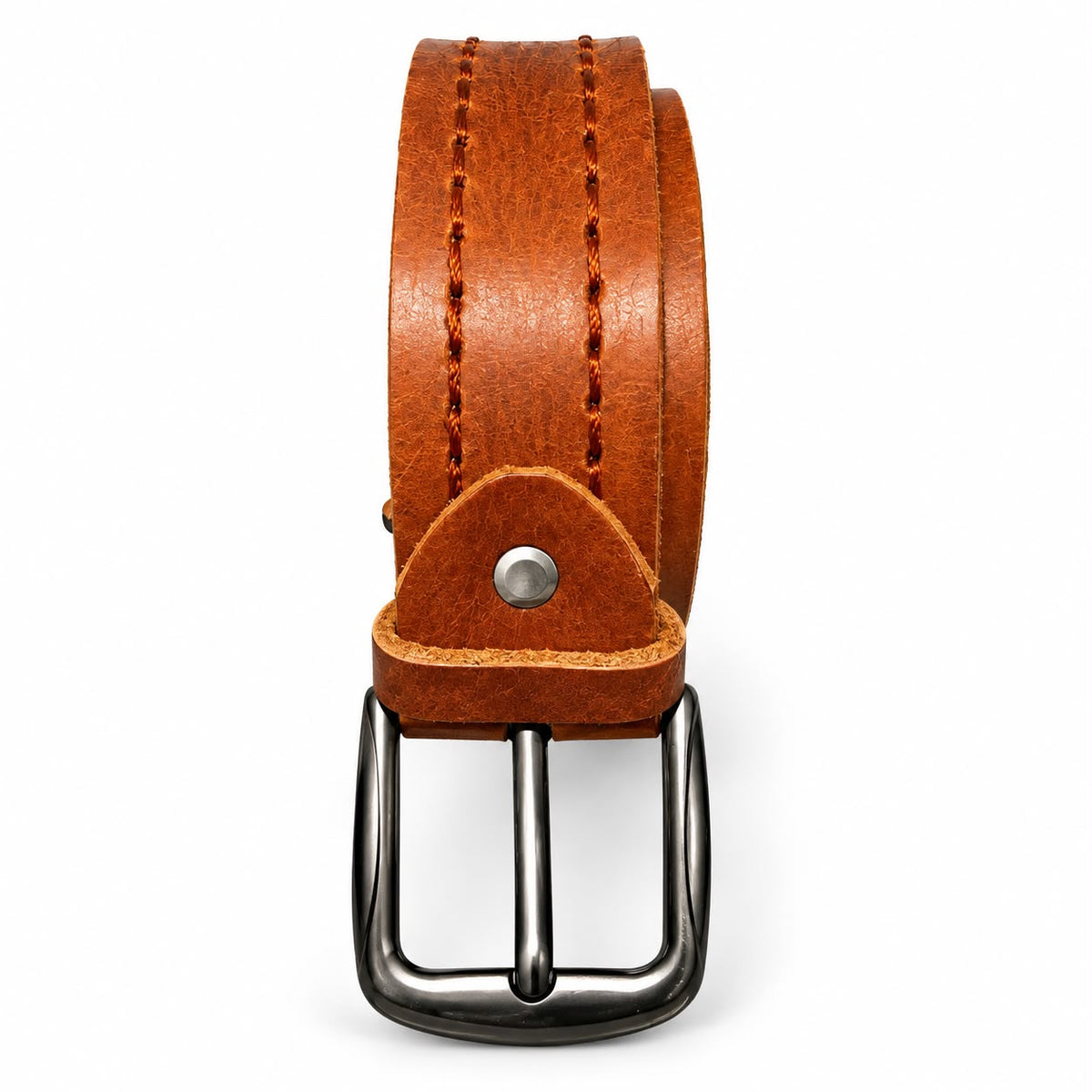 🤎 Premium Tan Brown Stitched Leather Belt for Men