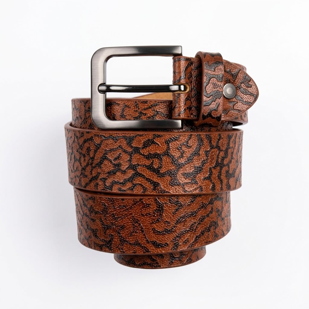 Premium Vintage Embossed Leather Belt for Men