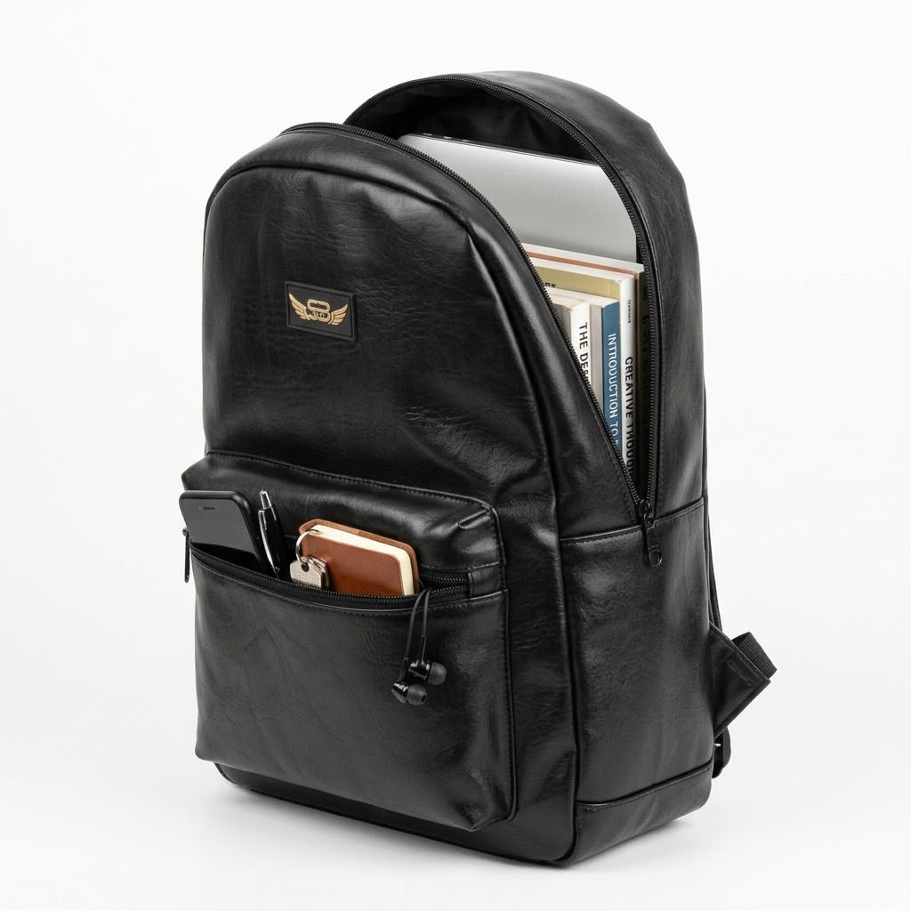 🎒 Premium Black College Backpack – Stylish, Spacious & Everyday Essential
